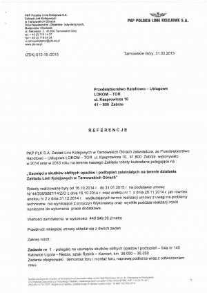 List ref. PKP PLK S.A. 31.03.2015 - cz.1