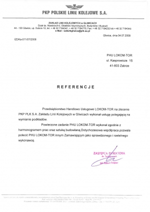 List ref. PKP PLK S.A.